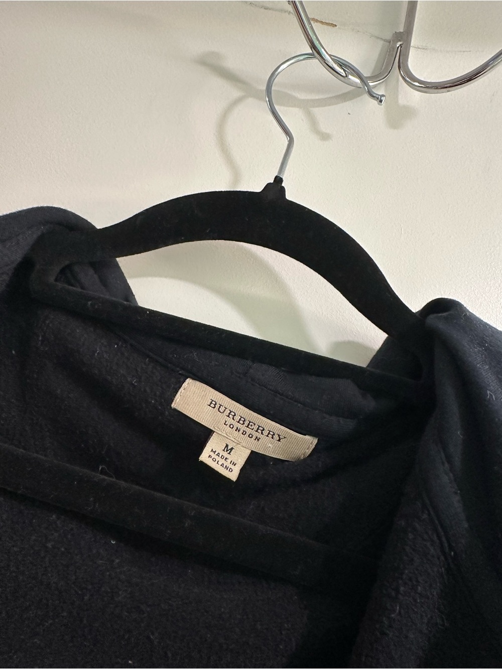 Burberry Black Hoodie with Beige Label - Picture 2 of 2